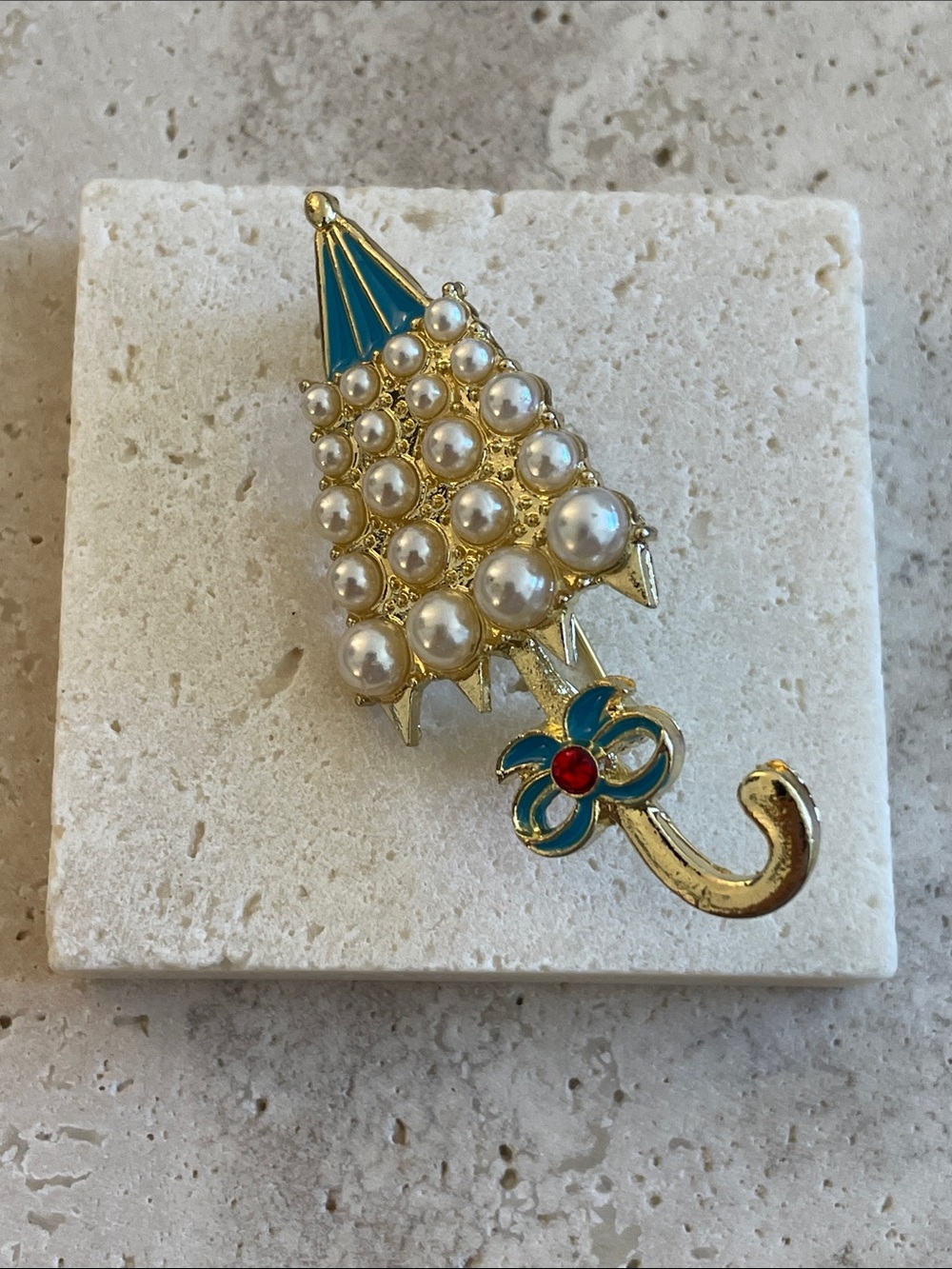 Rhinestone Umbrella Brooches For Women Men 2-color Casual Party Brooch Pin Gifts